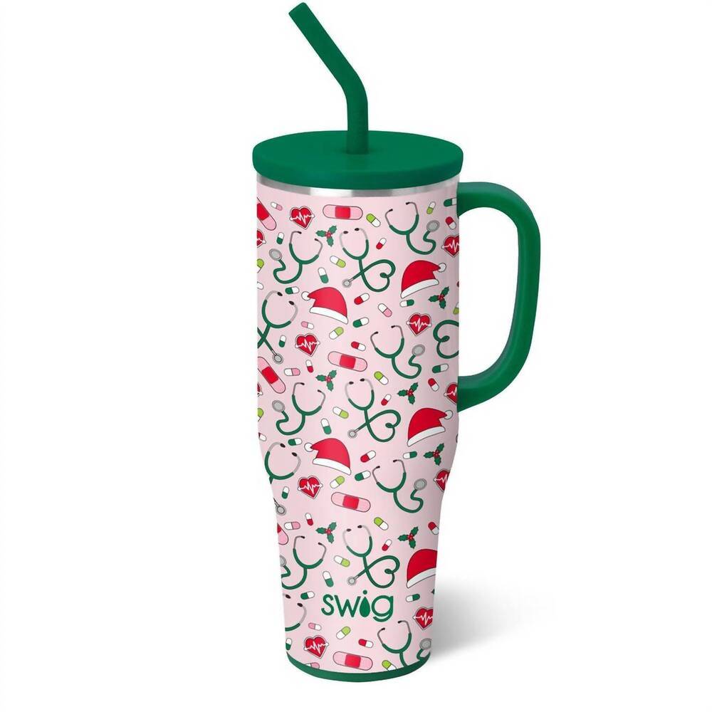 NEW SWIG LIFE santa's scrubs mega mug - 40oz in pink